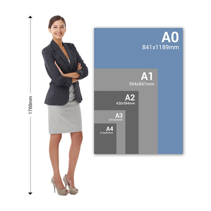 Foam Board Sizes - A0 Highlighted